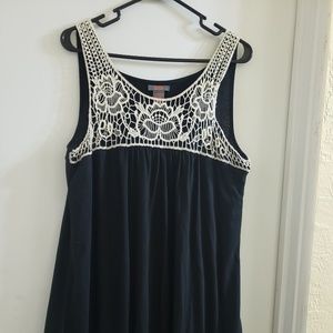 Crochet Top Black Bubble Dress